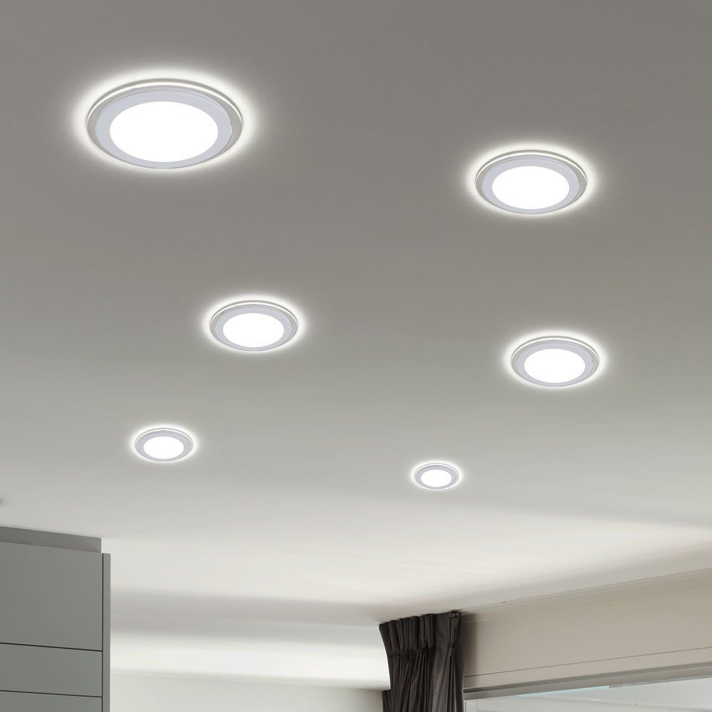 etc-shop Wohn Spot Set Lampen Warmweiß, LED Strahler Flur LED verbaut, LED-Leuchtmittel Einbau Beleuchtung 4er Zimmer Einbaustrahler, fest