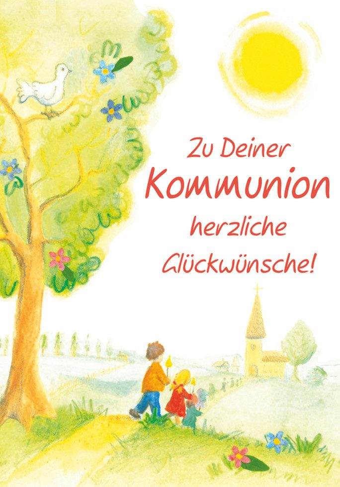 Perleberg Grußkarten Kommunion Glückwunschkarte im Format 115 x 17cm mit Umschlag uniq5