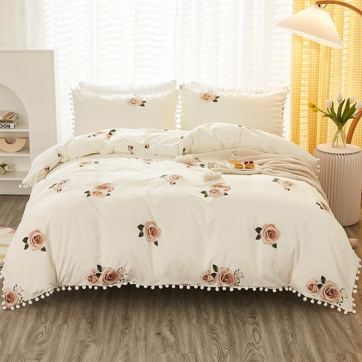 BYSURE Bettwäsche, Polyester, 2 teilig, Blume-Bettbezug-Set, günstig online kaufen