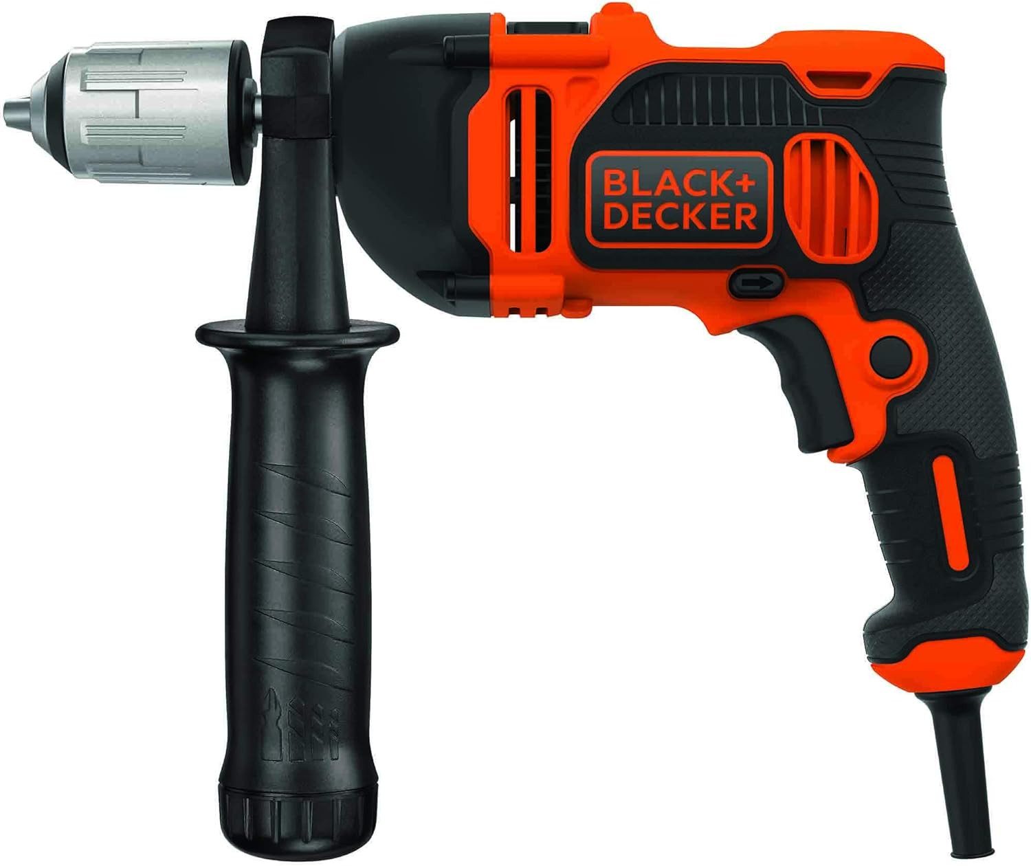 Black + Decker Schlagbohrmaschine 850W 1-Gang Schlagbohrmaschine (inkl. 3x HSS Bohrer, 3x Steinbohrer), (1-tlg)