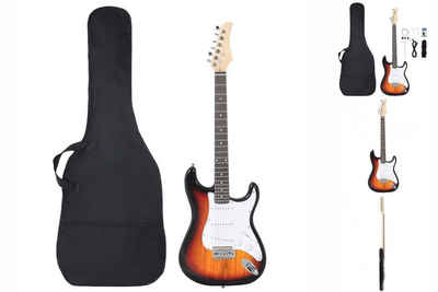 vidaXL Akustikgitarre E-Gitarre für Anfänger mit Tasche Braun und Weiß 44 39