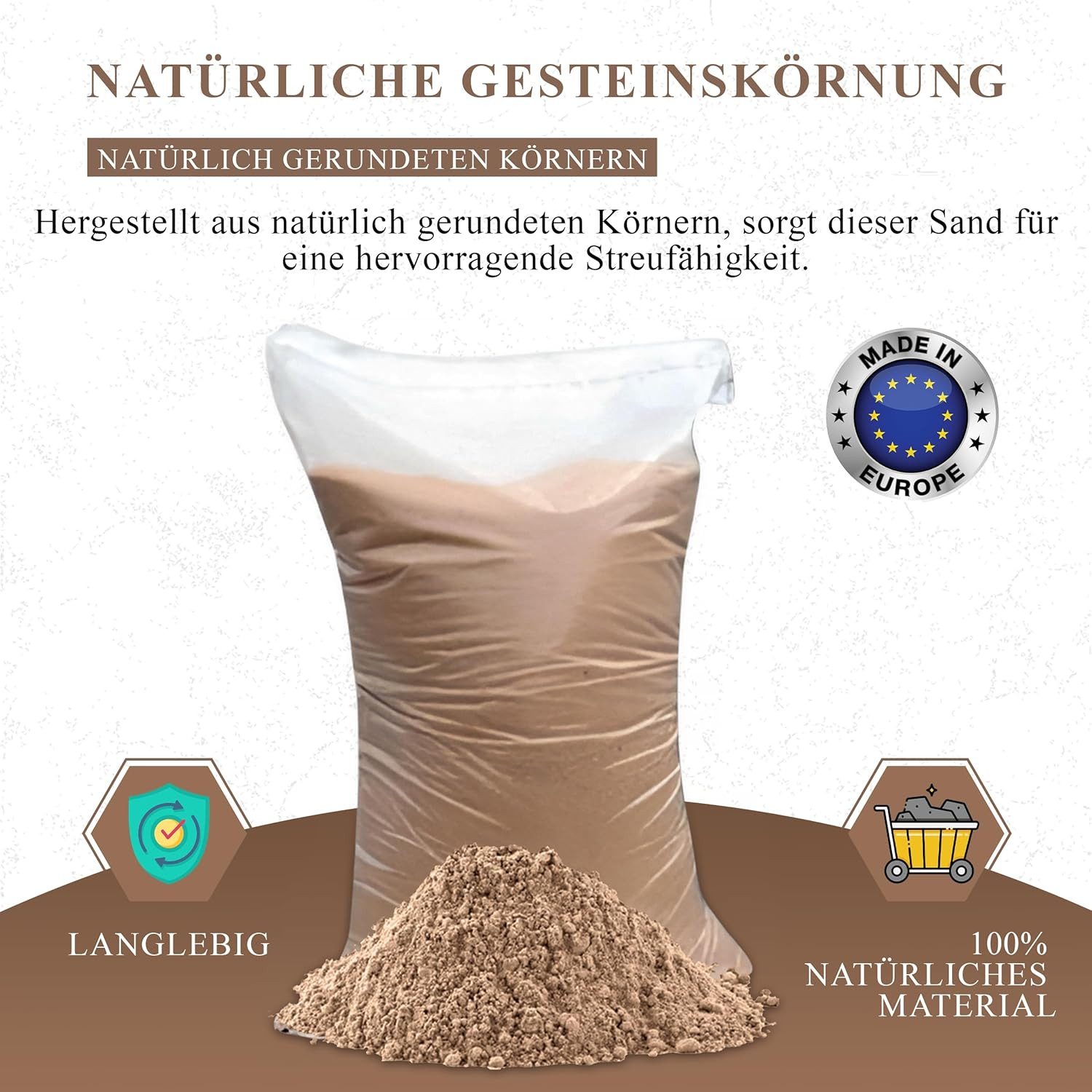 Best for Garden Sand Best For Garden Quarzsand 25kg, Streusand, 0-2mm (Spielsand Quarzsand für Sandboxen, Sandkasten, Dekosand)