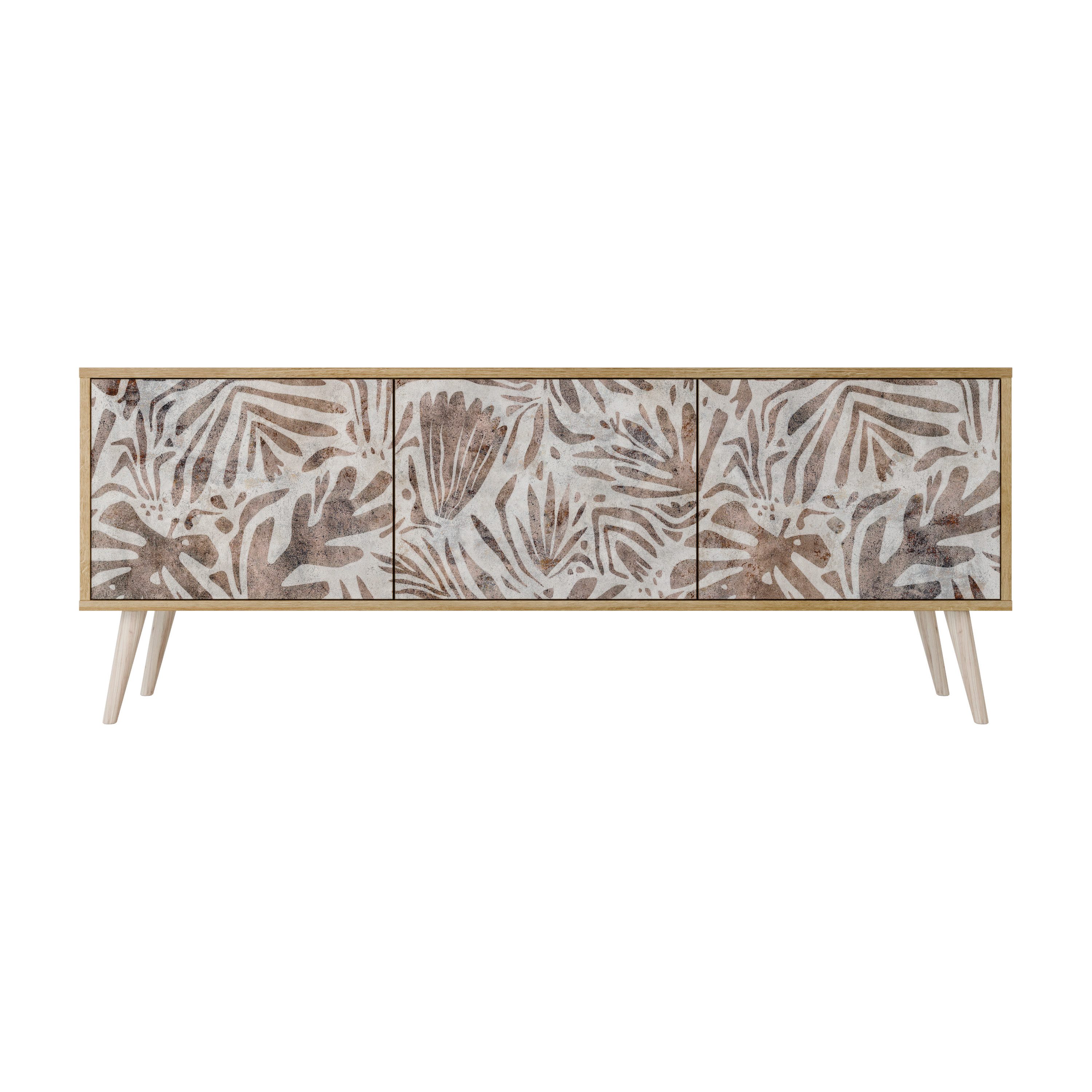 SPACEREBELS TV-Schrank mit Türen Fernsehtisch Sideboard Board mit Stauraum Tisch mit Beinen Lowboards 161 cm Fernsehschrank