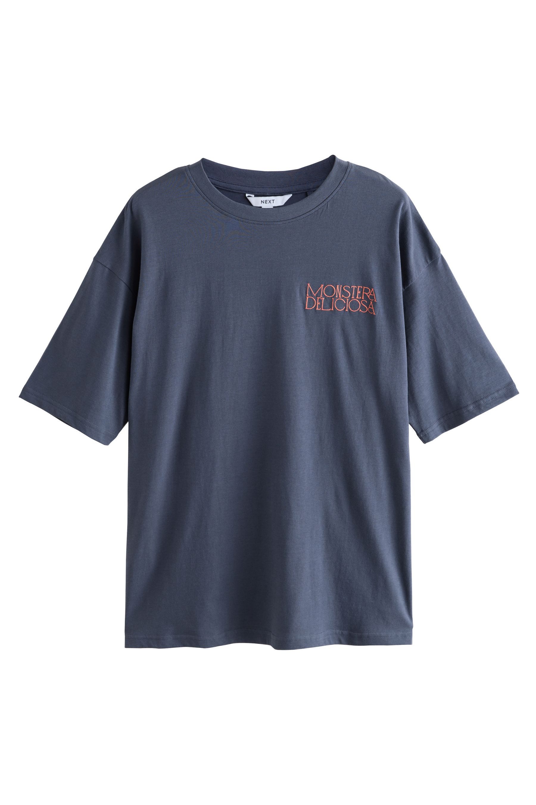 T-Shirt Oversize-T-Shirt mit Grafikprint und Stickerei