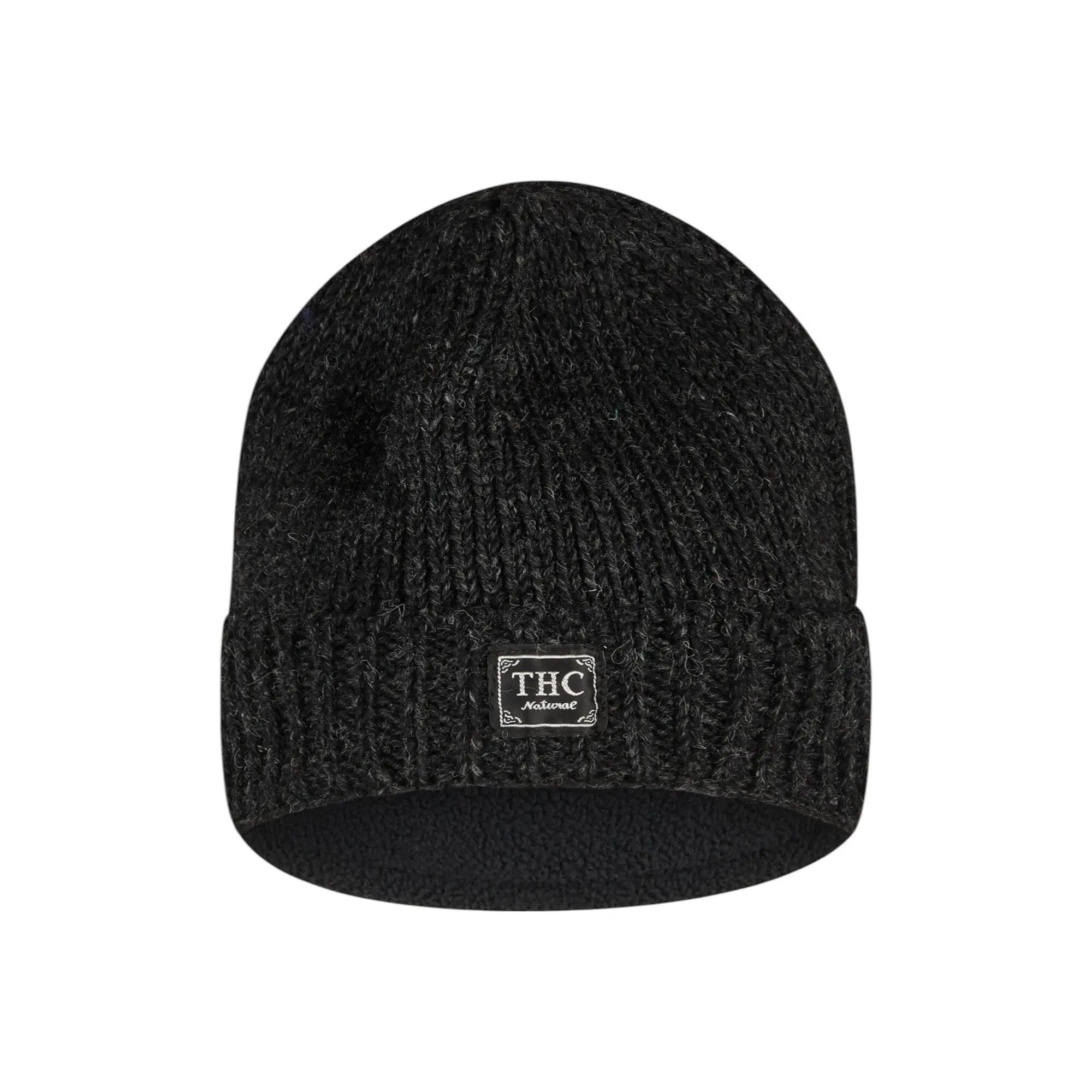 THC Natural Line Strickmütze THC Schafwoll Rollcap 509 anthrazit (1 Stück, 1-St., 1 Stück) Innenfutter: Fleece