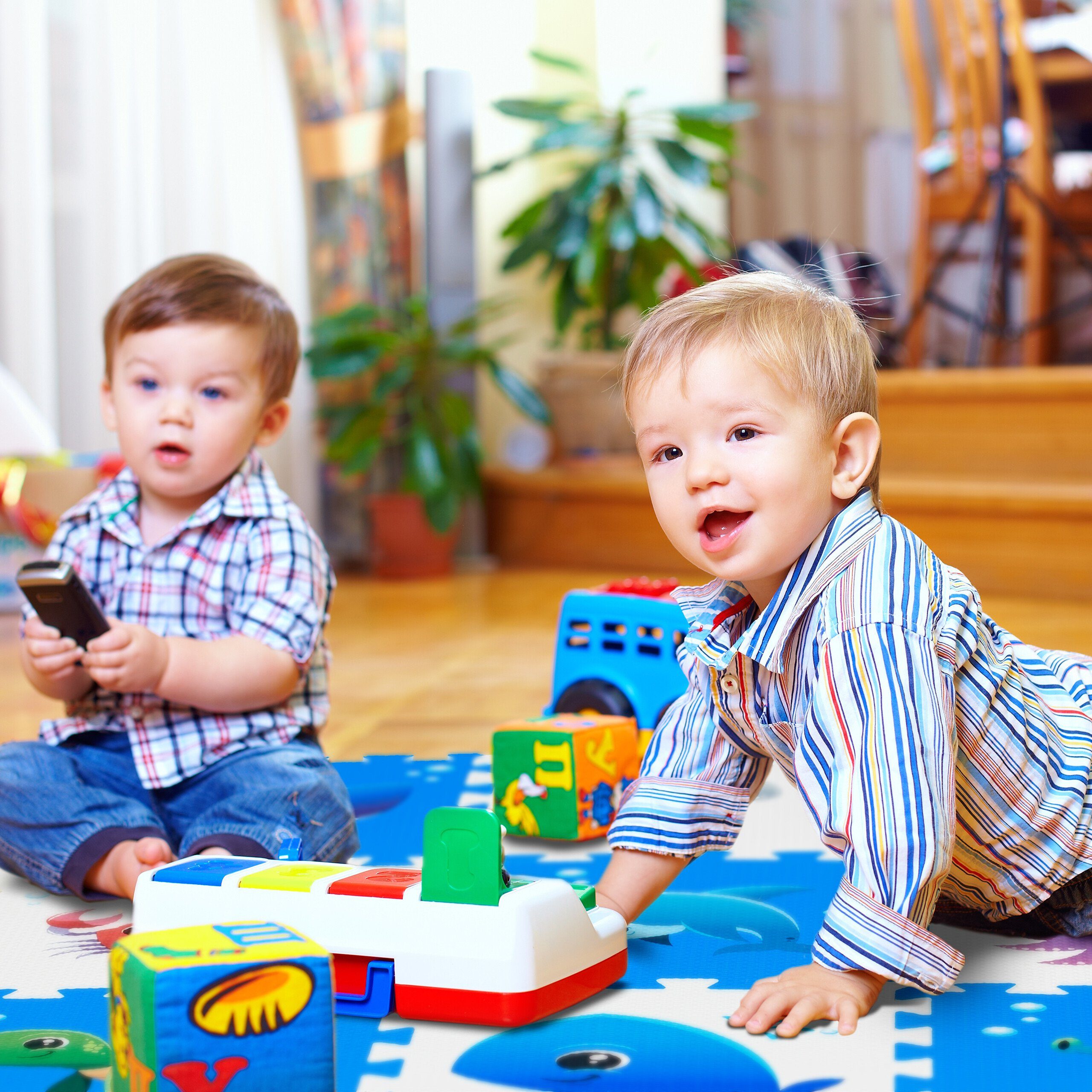 relaxdays Spielmatte Puzzlematte mit Meerestieren