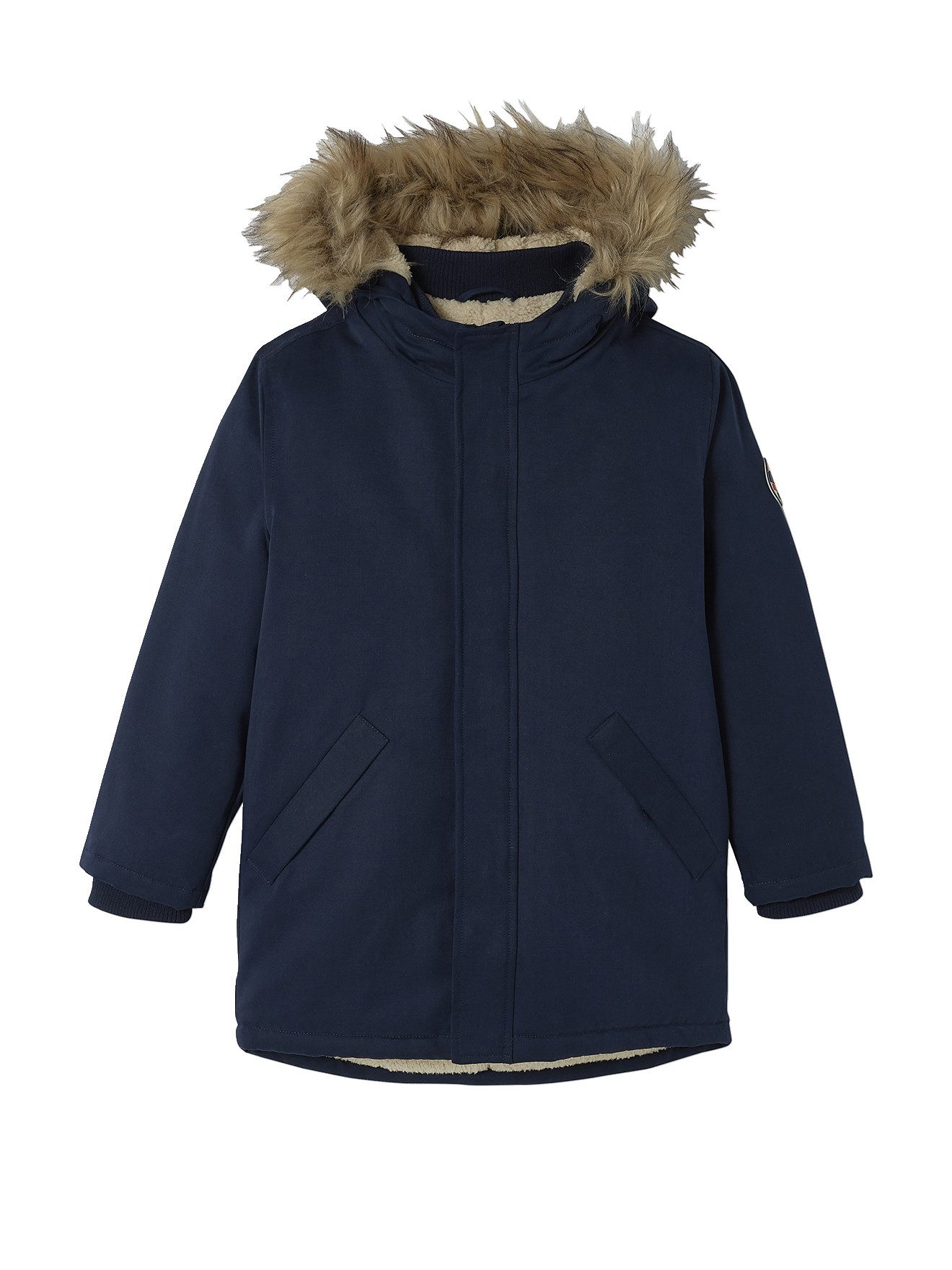 vertbaudet Parka Jungen Winterjacke mit Teddyfleece-Futter