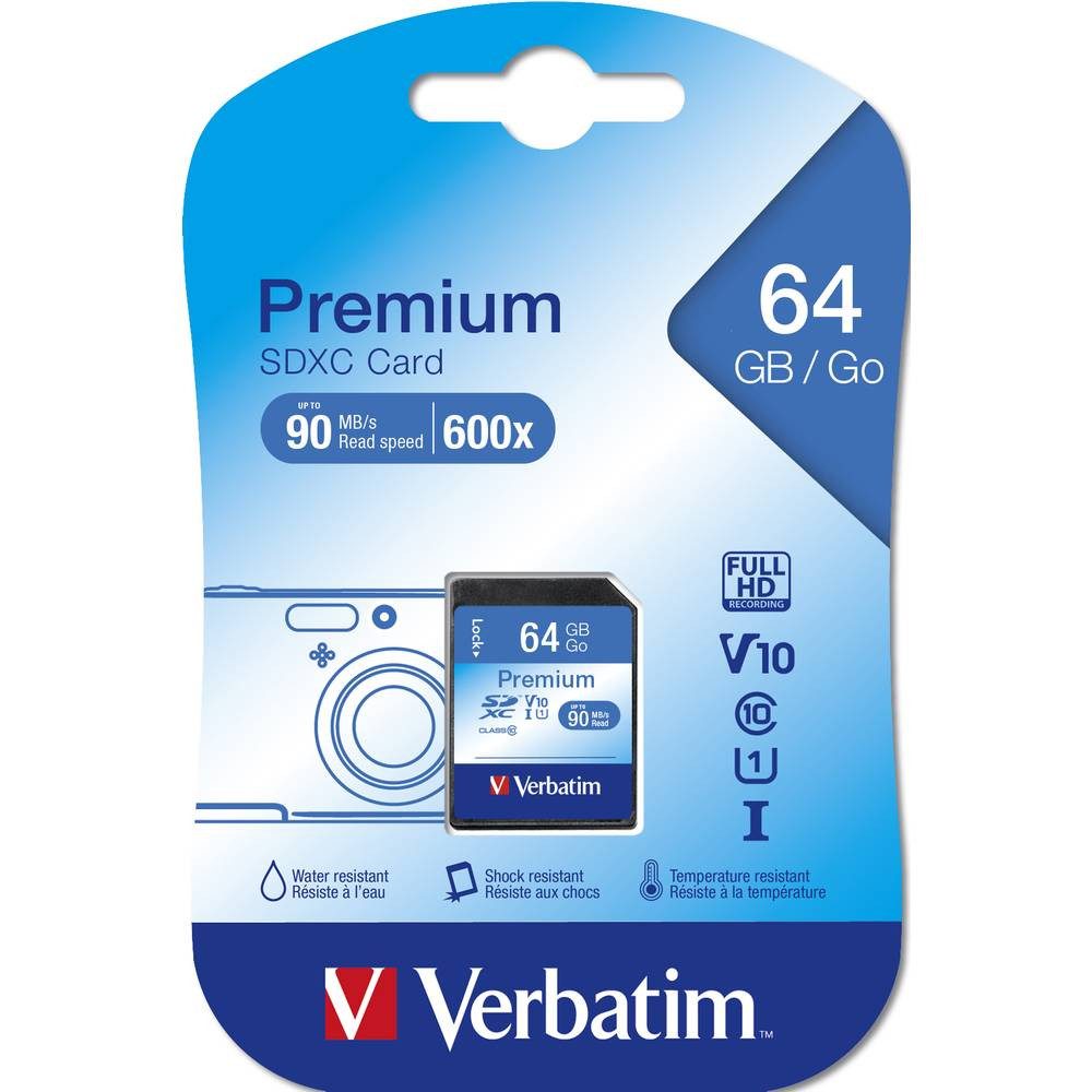 Verbatim SDXC Karte 64GB Class 10 44024 Speicherkarte