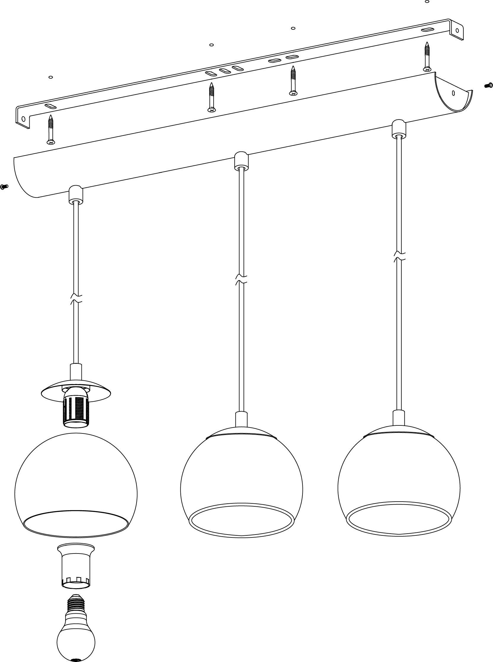 EGLO Hängeleuchte ALBARACCIN Pendellampe, IP20, E27, Stahl, Glas, Esstischlampe, Lampe, Dimmfunktion, Farbwechsel, ohne Leuchtmittel, Hängelampe für Esszimmer,  – Bild 5 von 5