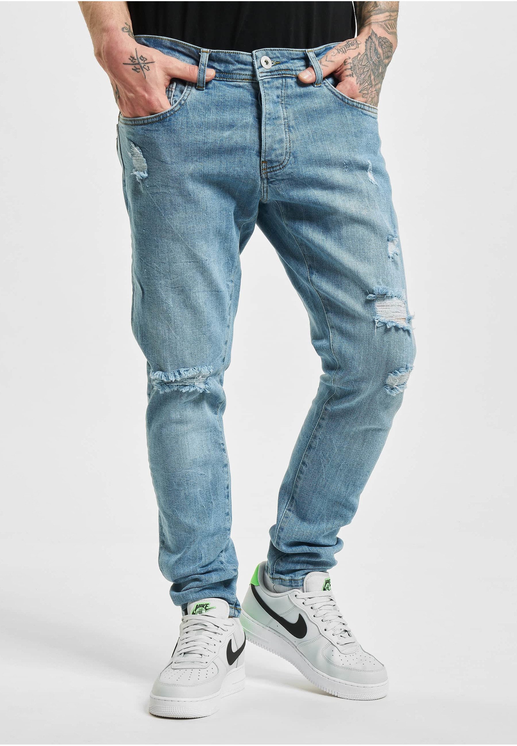 2Y Premium Bequeme Jeans 2Y Premium Herren 2Y Destroyed Slim Fit Denim (1-tlg)