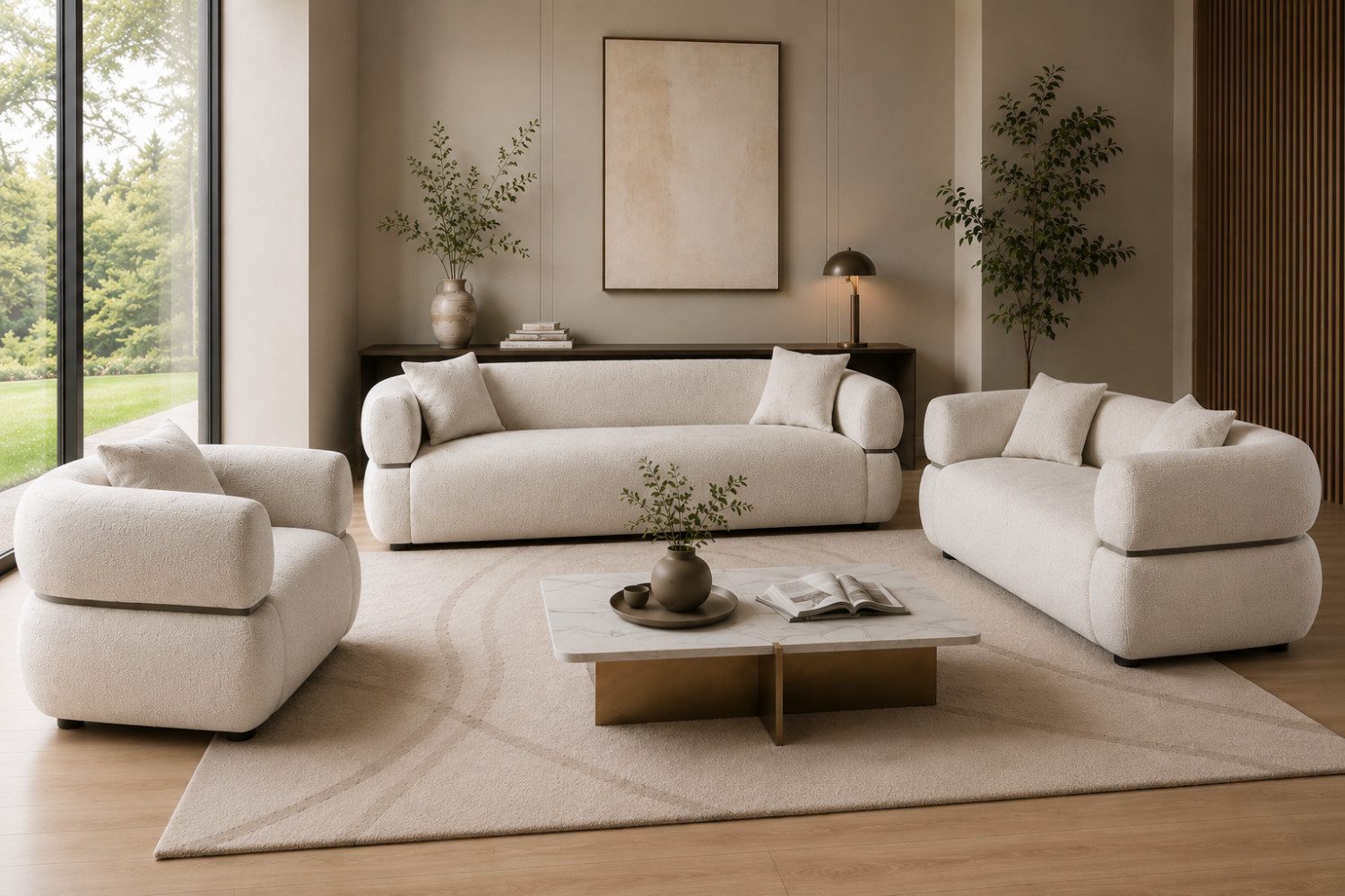 Pointhome Sofa Polstergarnitur 3-2-1 Wohnzimmer Set (3 + 2 Sitzer Sofa + 1 Sessel), 3-2-1 Set