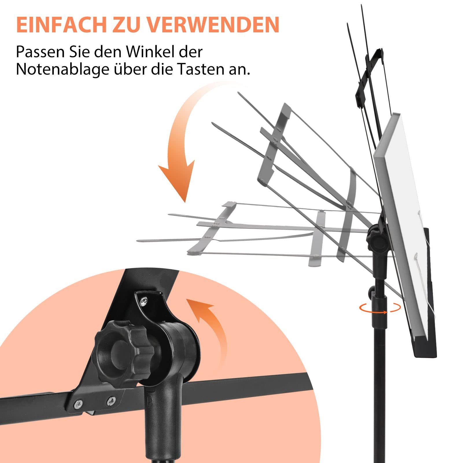 Youyijia Notenpult Notenständer aus Metall, faltbar, höhenverstellbar, Notenständer, (1-tlg)