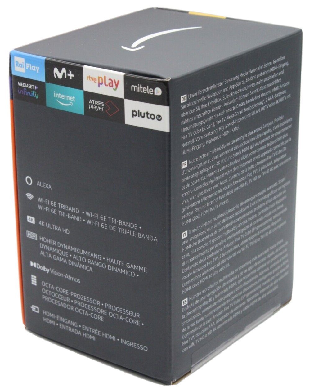 Amazon Streaming-Box Fire TV Cube 3. Generation, (Set, Amazon Alexa), Wi-Fi 6E 4k Ultra HD Netflix, Amazon Prime, Disney Mikrofon-aus-Taste