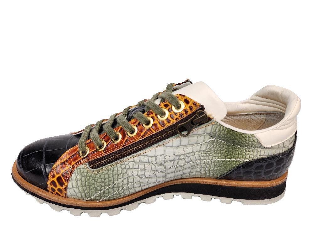 Lorenzi Lorenzi-16880-Bugatti Nero Sneaker Reißverschluss, Kalbsleder, Handgefertigt in Italien