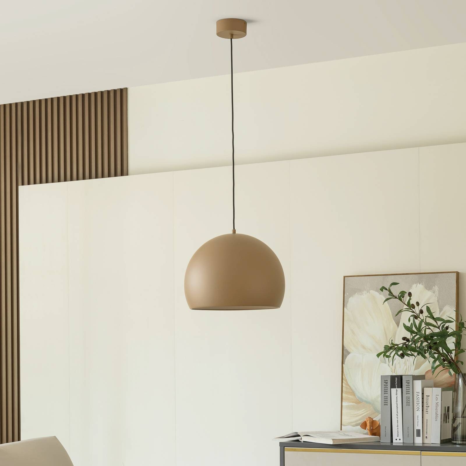 Lucande Hängeleuchte Lythara, LED, Metall, Braun warmweiß IP20, LED 6 W gesamt, warmweiß