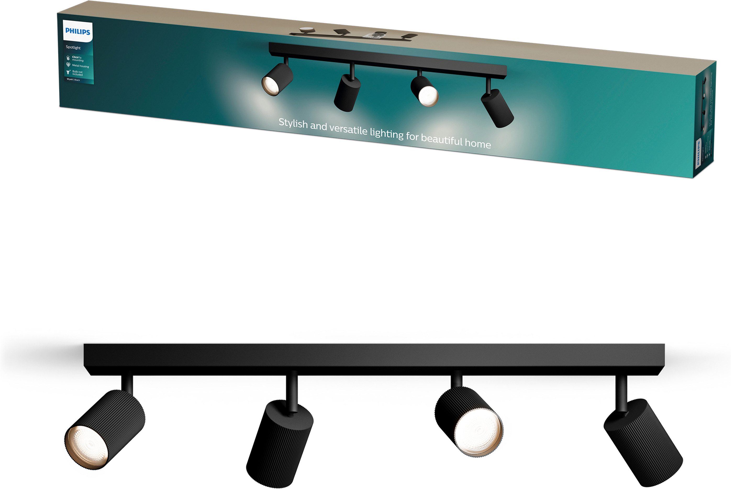 Philips Deckenspot Wyatt LED, Aluminium, exklusive GU10, ohne Leuchtmittel, Wand- & Deckenmontage, schwenkbar