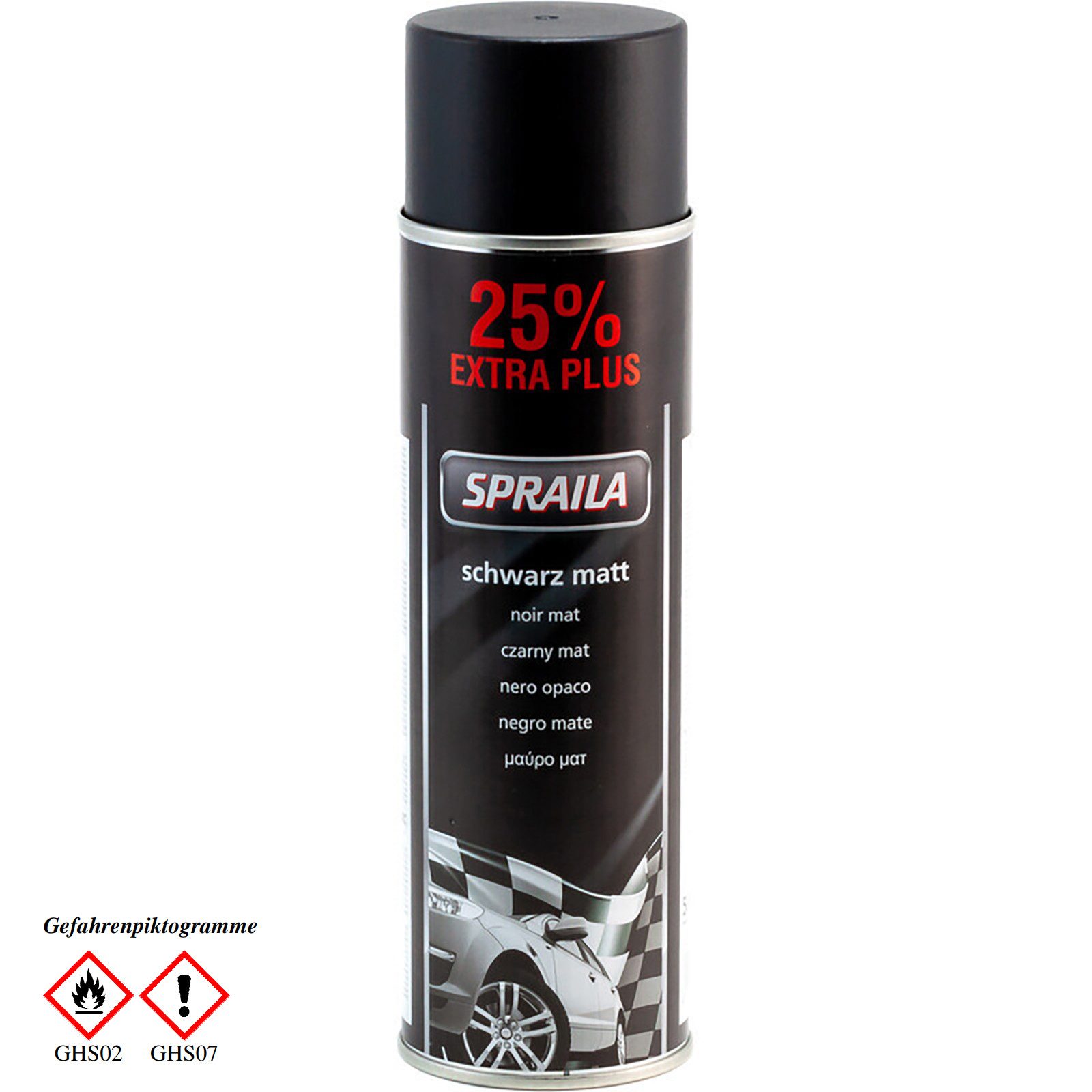 belton Sprühlack 4 x Auto Lackspray Dose Spraila Schwarz Matt 500ml
