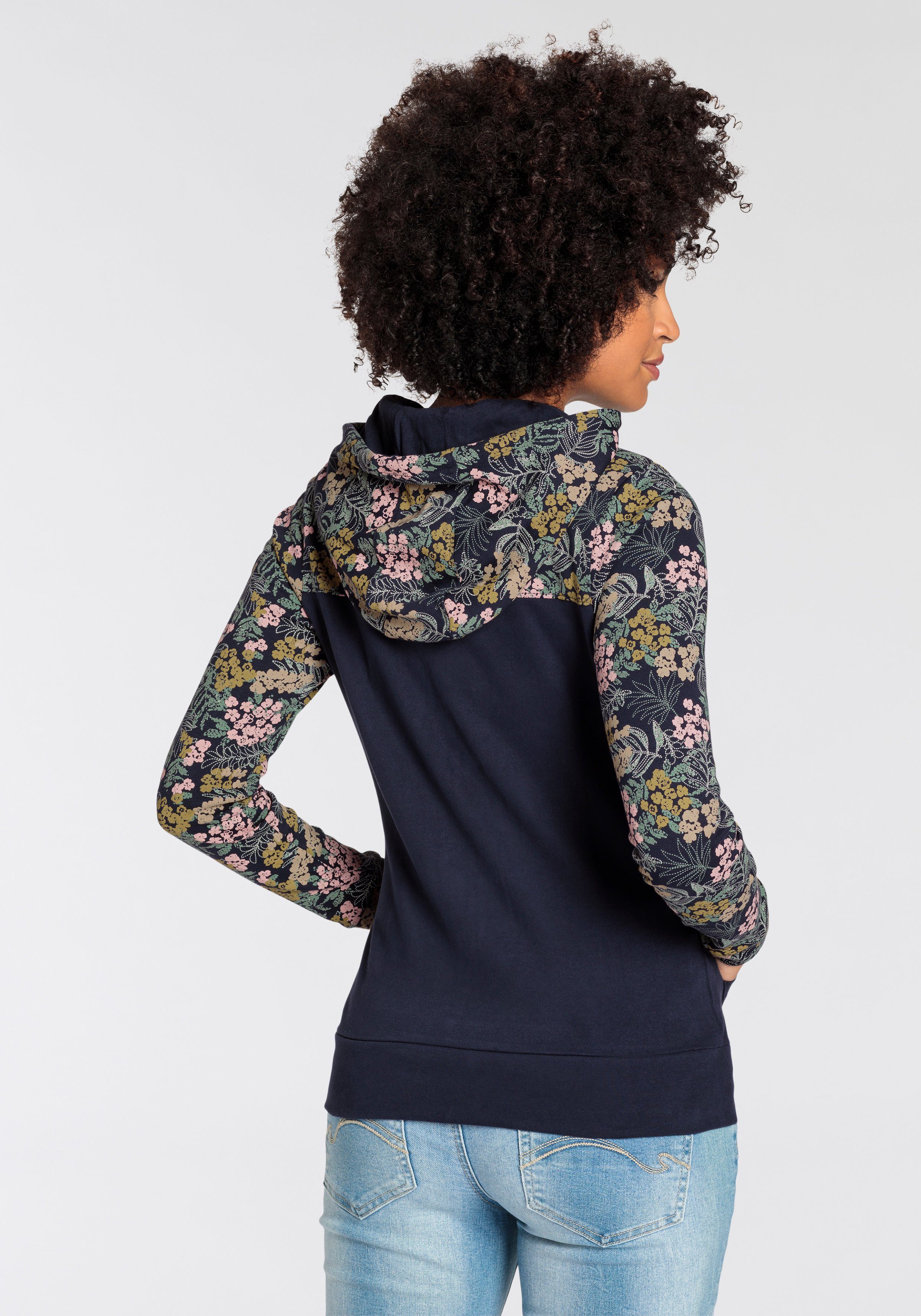 KangaROOS Kapuzensweatjacke mit Blumenprint günstig online kaufen