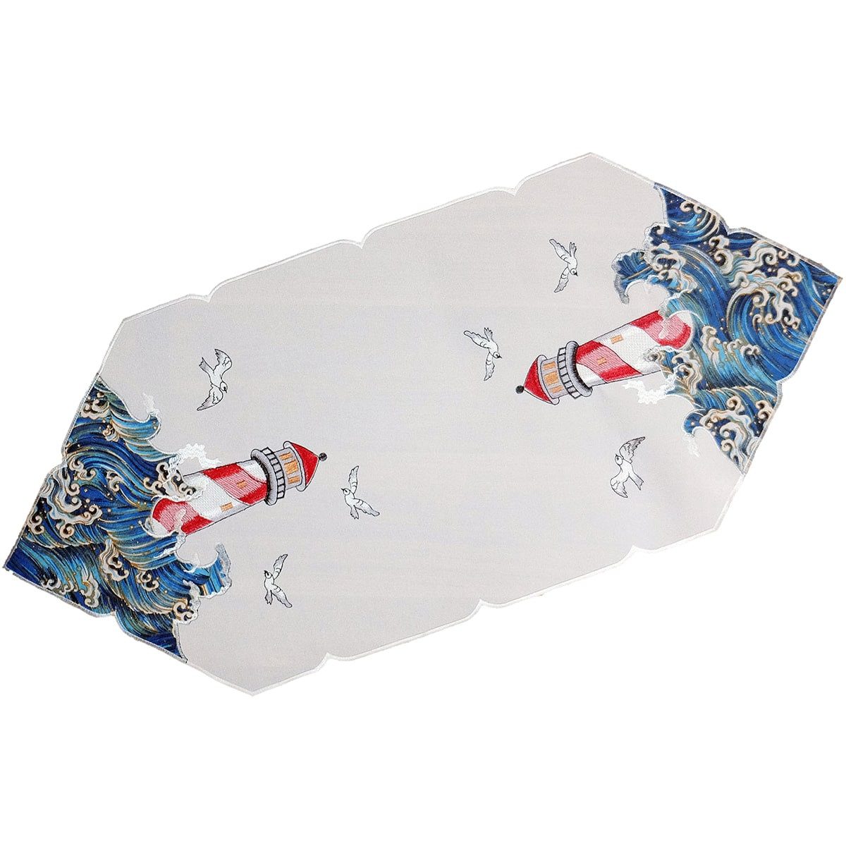 matches21 HOME & HOBBY Tischdecke Tischläufer YVONNE Leuchtturm Stickerei P günstig online kaufen