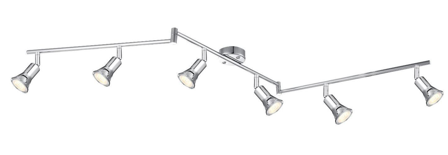 GLOBO LIGHTING Deckenstrahler DANTE, Leuchtmittel wechselbar, Warmweiß, Deckenspot/beweglich/verchromt/LxBxH: 1450x85x175mm