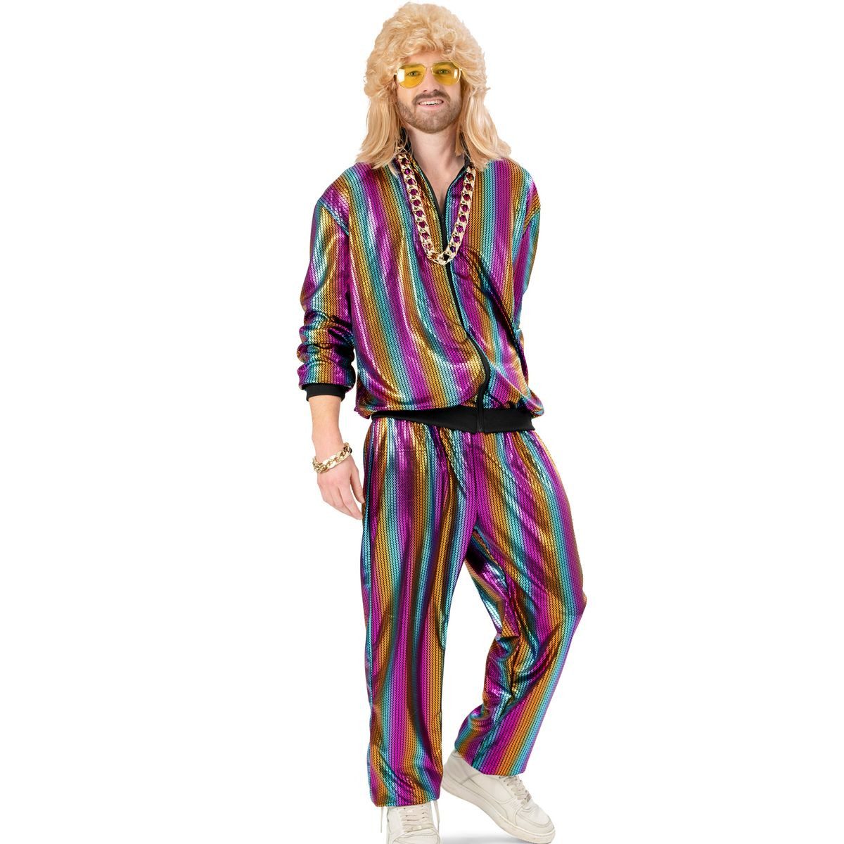 Funny Fashion Kostüm Regenbogen Jogginganzug für Herren