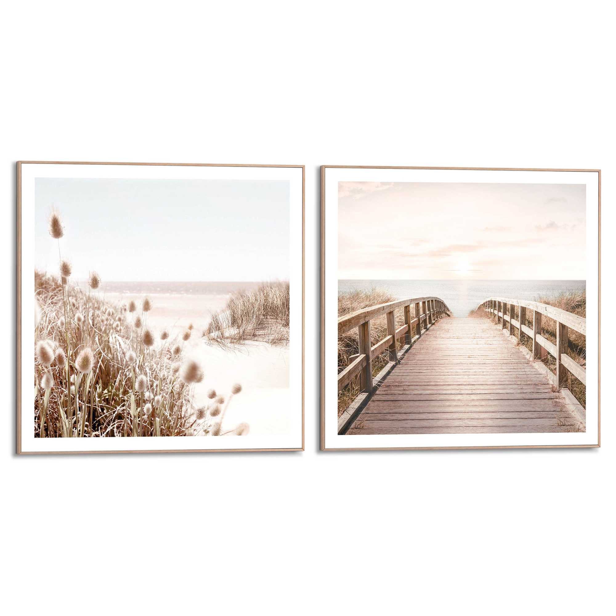Reinders! Poster Strand, Wohnzimmer - Gras - Meer - Sommer - Beige - MDF - Strand - 50x50 cm