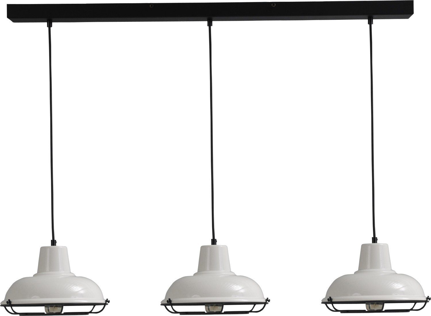 Licht-Erlebnisse Pendelleuchte CASSIEL, ohne Leuchtmittel, Hängelampe Schwarz Weiß E27 Metall Industrie Hängeleuchte Esszimmer
