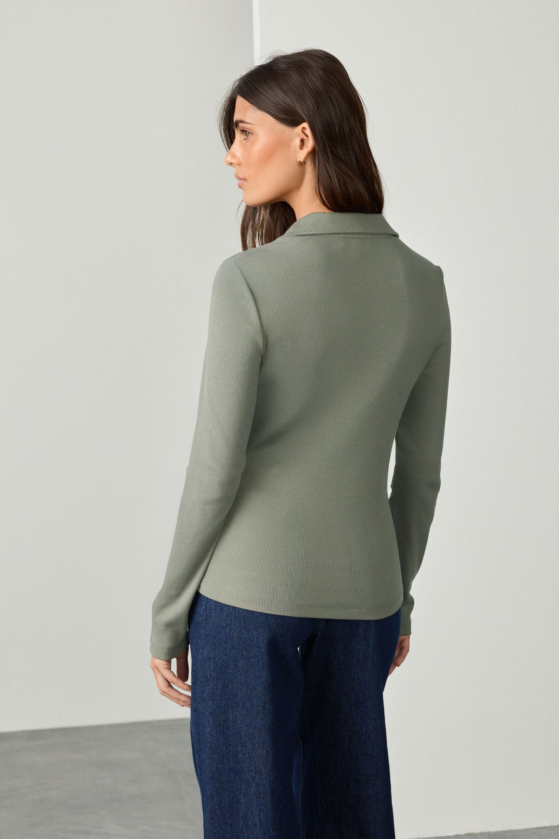 Next Langarmbluse Langärmeliges Button-down-Henley-Oberteil (1-tlg) günstig online kaufen