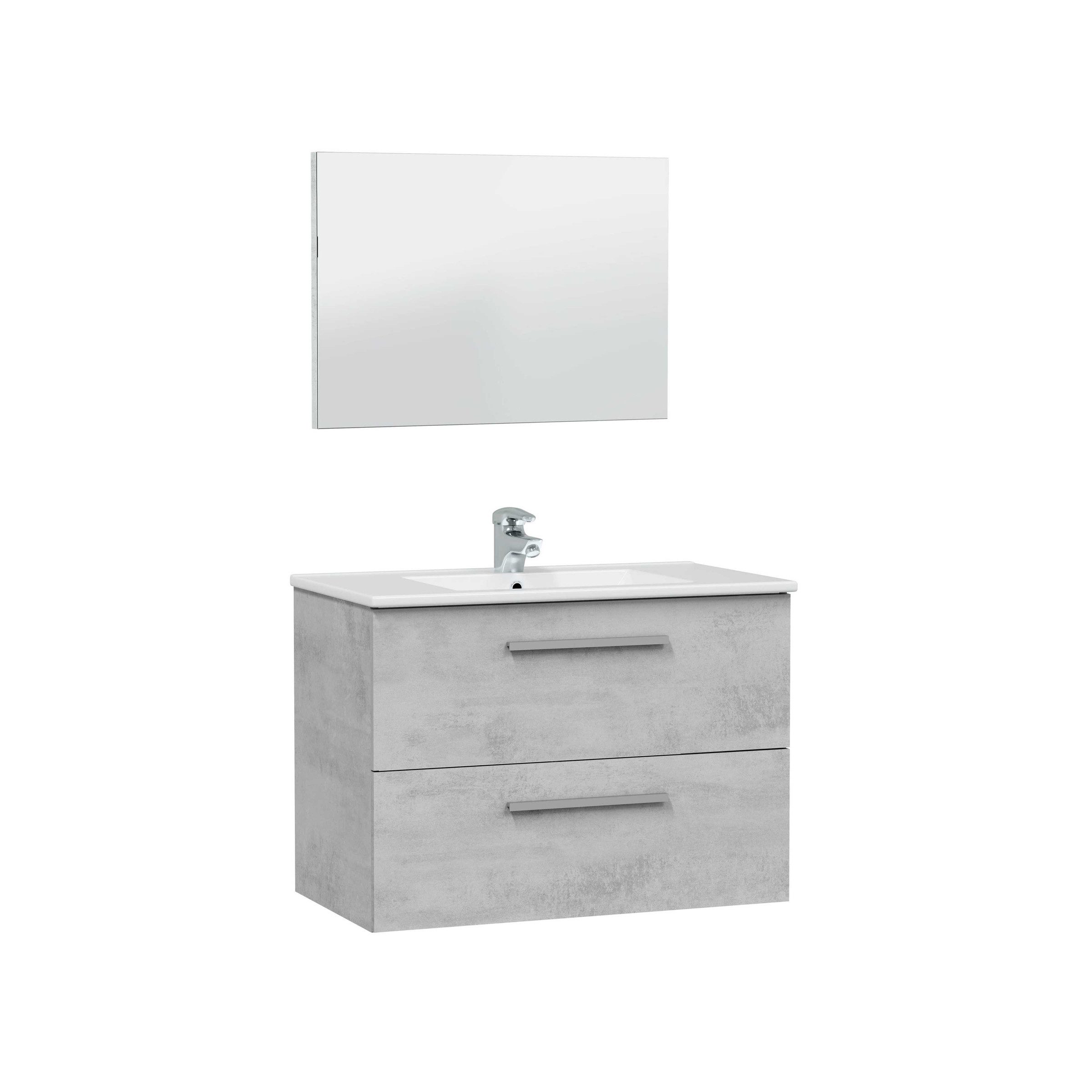 freiraum Badezimmer-Set Badezimmer-Set >ARUBA< in weiß glänzend/Weiß lackiert - 80x57x45 (BxHx, in weiß glänzend/Weiß lackiert - 80x57x45 (BxHxT)