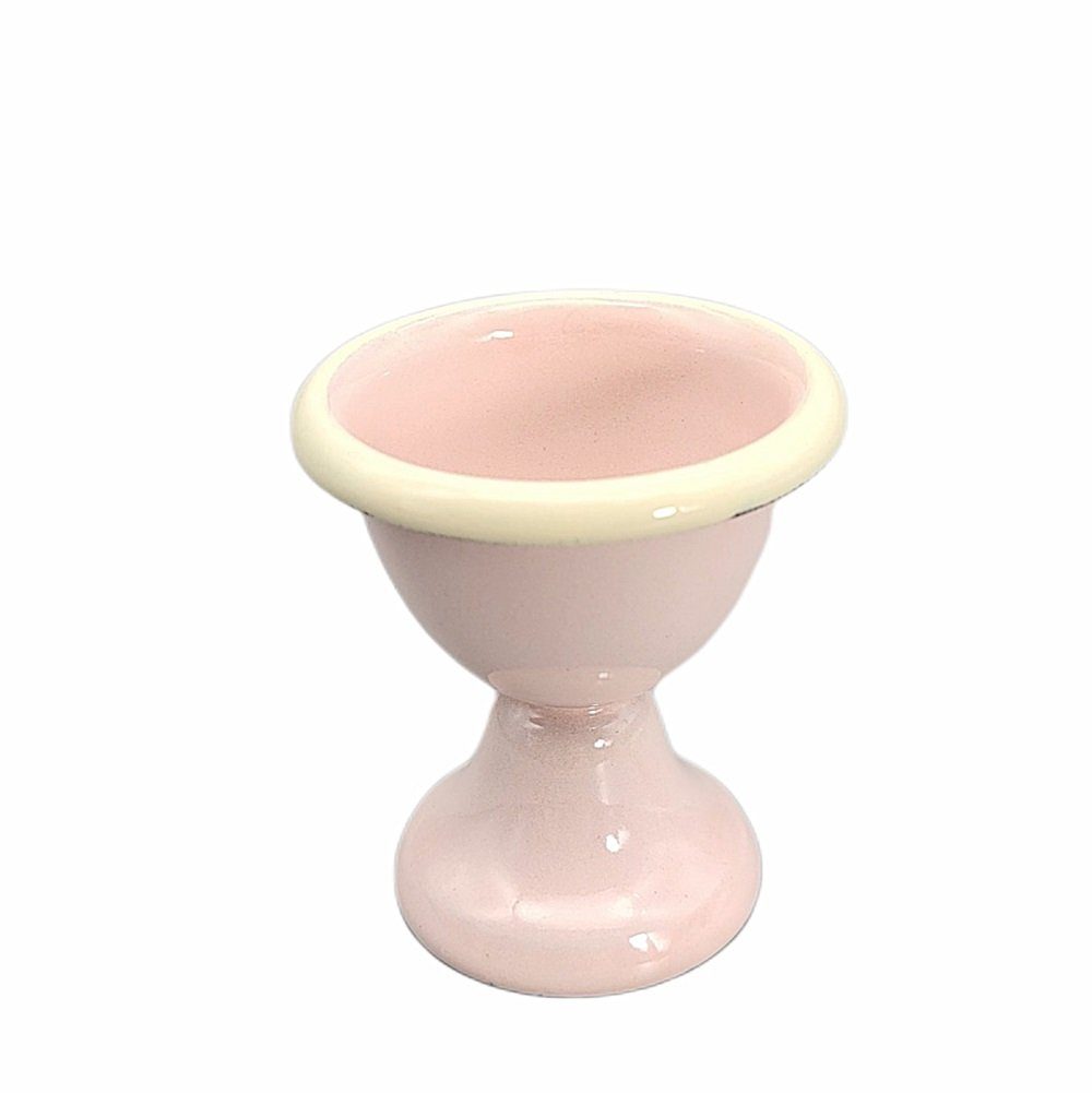 Linoows Pastell Retro Eierbecher Emaille Eierbecher Eierbecher, Rosa Nostalgie Eierständer, Eierbecher, Stil im