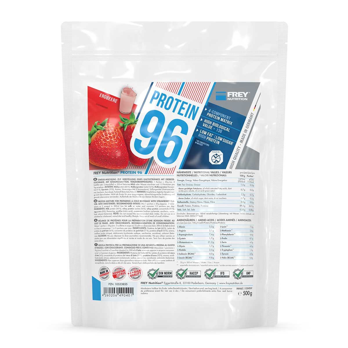 Frey Nutrition Frey Nutrition Protein 96 - 500g Pulver