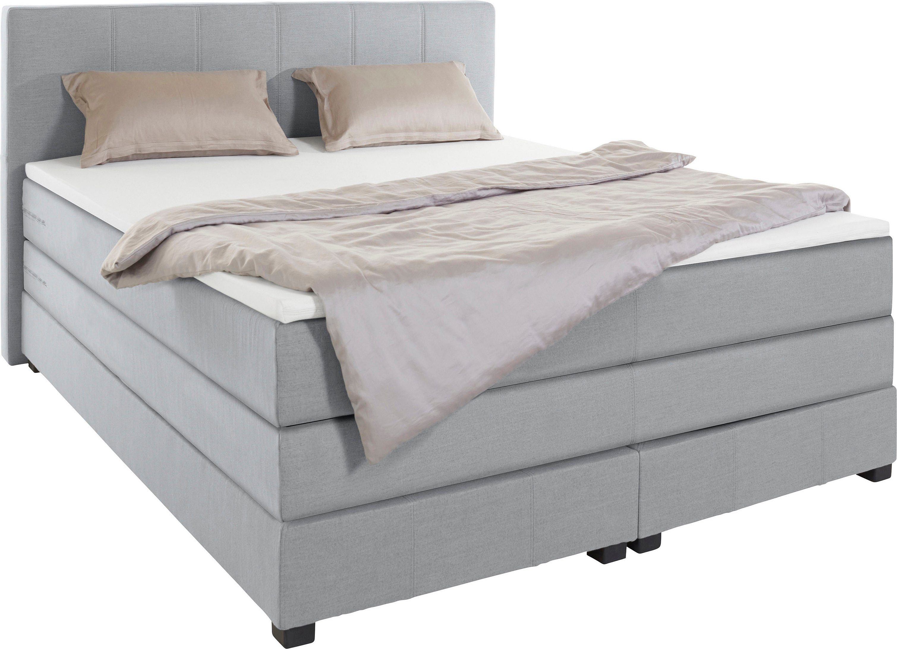 OTTO products Boxspringbett Peetu, Taschenfederkern-Matratze, in 4 Breiten und 4 Farben, incl. Topper