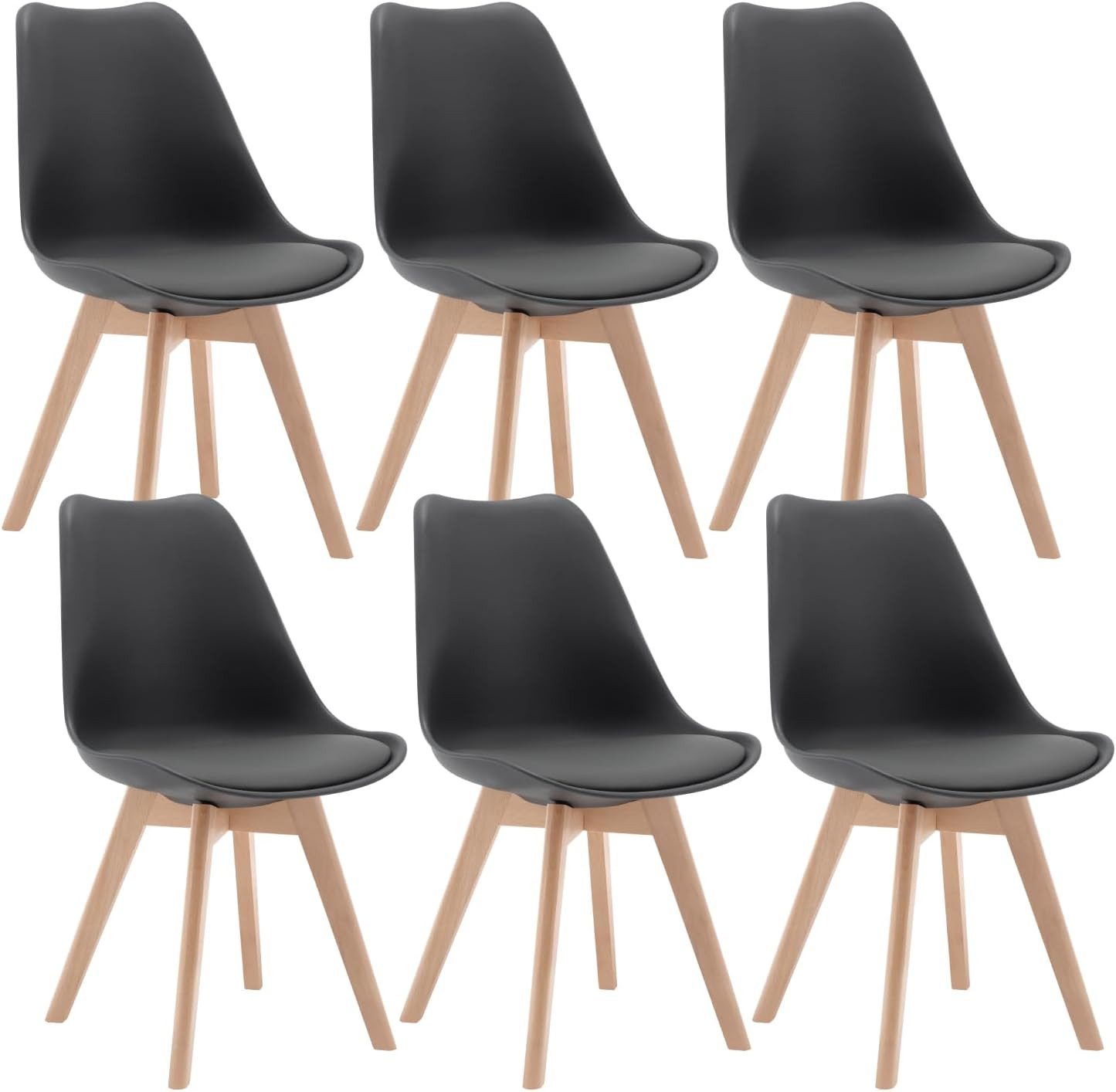 Woltu Esszimmerstuhl (Set, 6 St), Designstuhl Sitzfläche aus Kunstleder, Ma günstig online kaufen