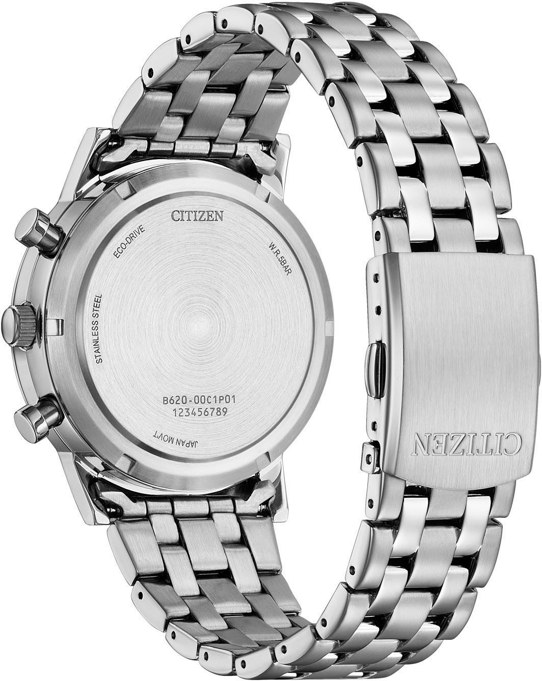 Citizen Chronograph CA4630-53X, Armbanduhr, Solar, Herrenuhr, Edelstahlarmband, Datum, Stoppfunktion