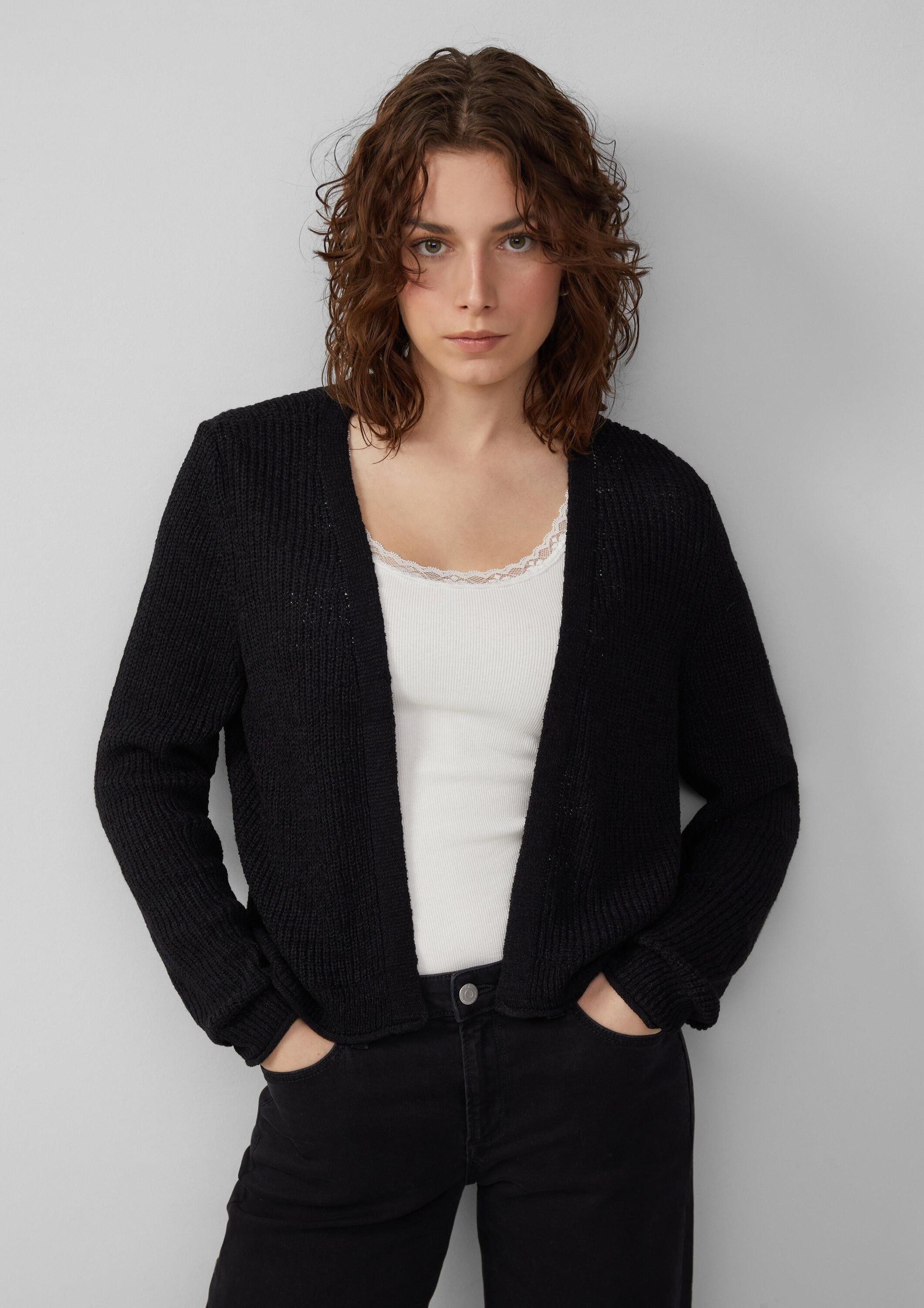 QS Cardigan Strickjacke Strickjacke aus Bändchengarn günstig online kaufen