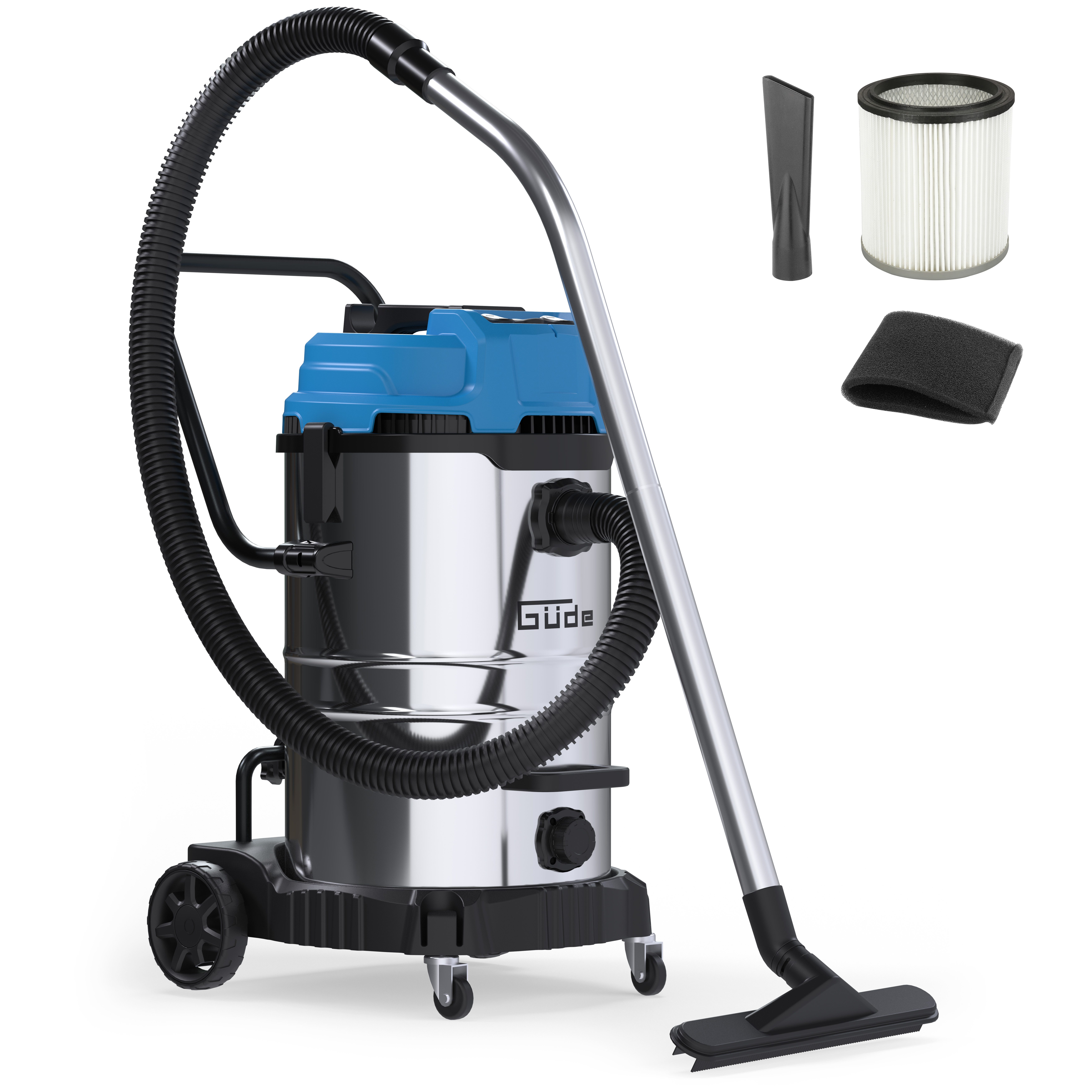 Güde Nass-Trocken-Sauger GNTS 3-60L, 3600 W, beutellos, mit Beutel, 3600 (3 x 1200) W