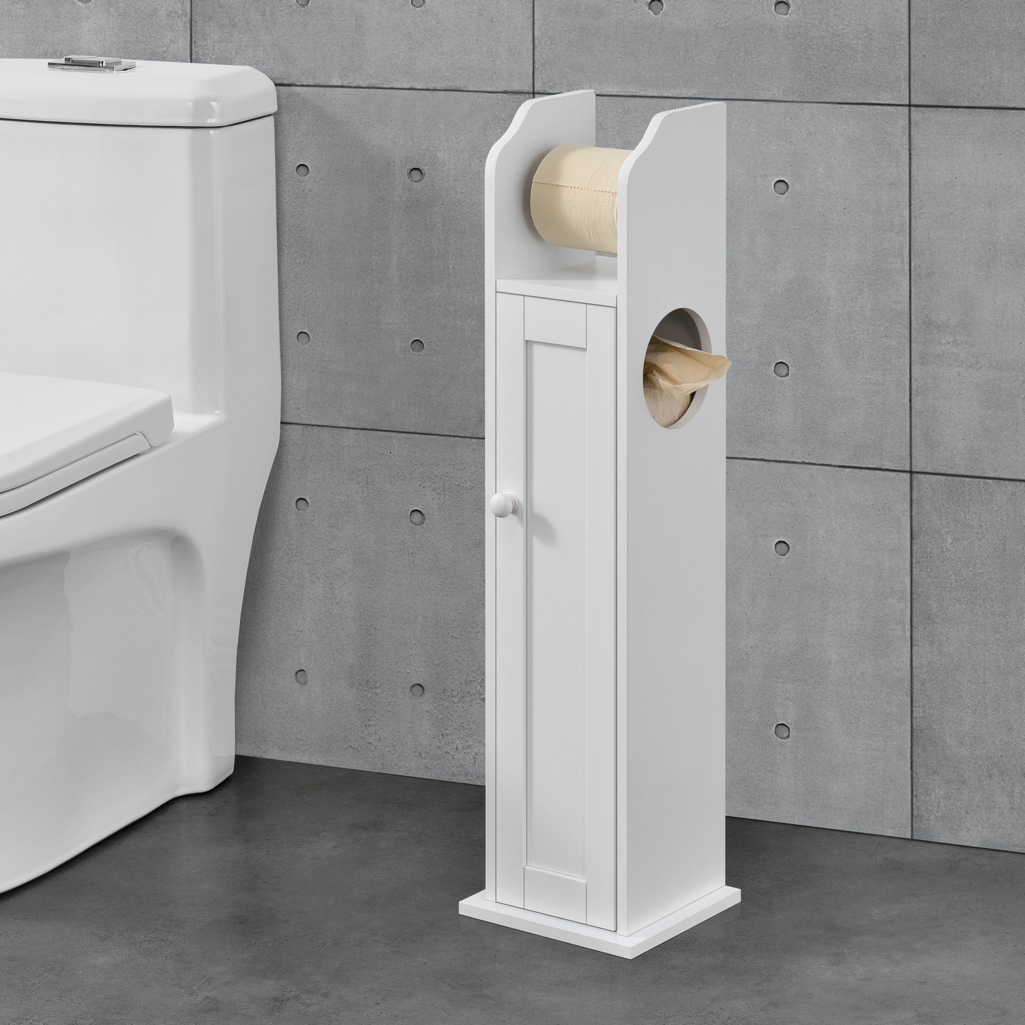 en.casa Toilettenpapierhalter, »Falkenberg« Badregal mit Ablagefach günstig online kaufen