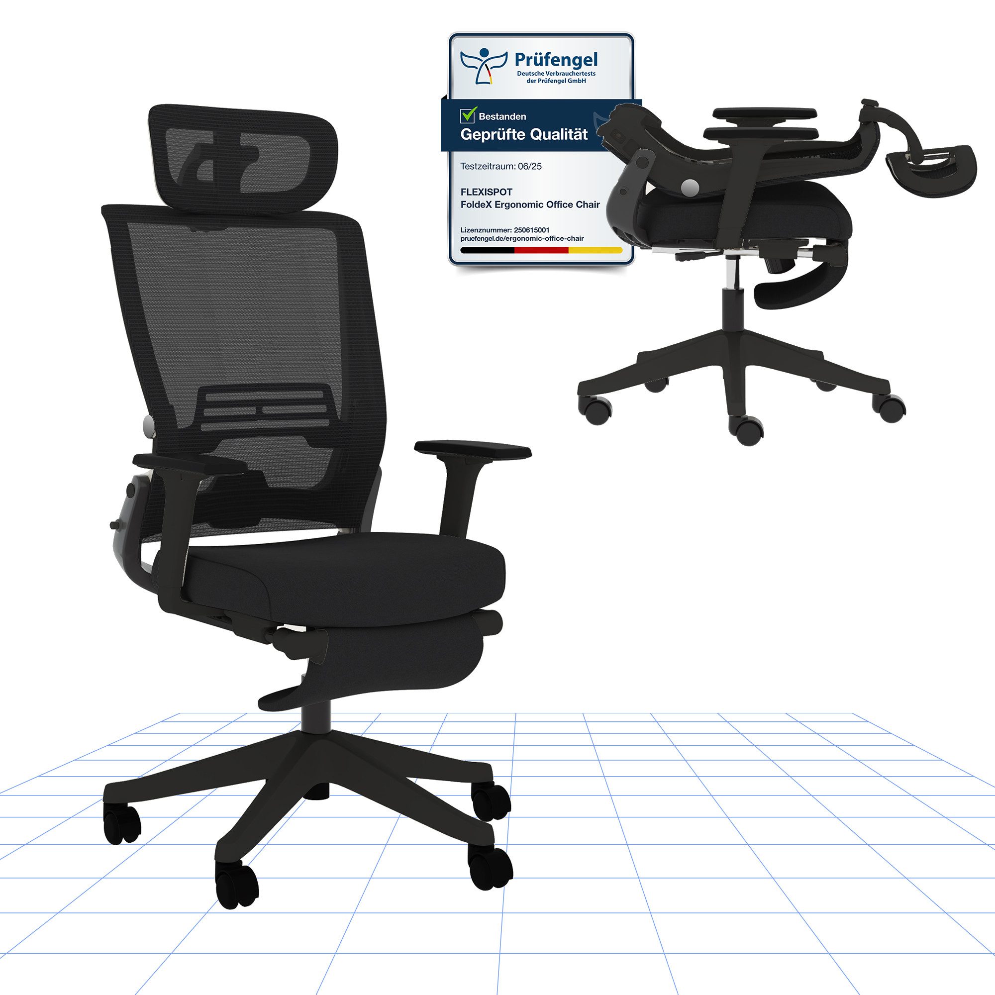 FLEXISPOT Bürostuhl Foldex Ergonomischer Bürostuhl – Ideal für Büro & Mitta günstig online kaufen