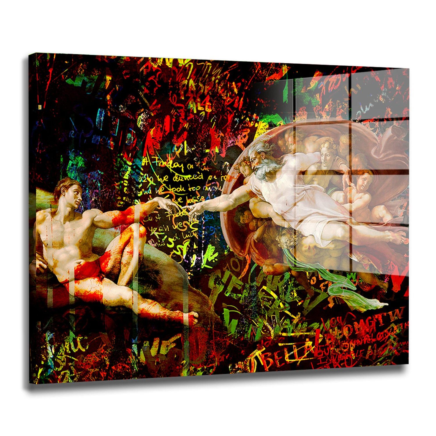 Artedinoi Acrylglasbild Touch Of God Kunstwerk Pop Art Acrylglas Wandbild Bild Wanddeko Wohnzi