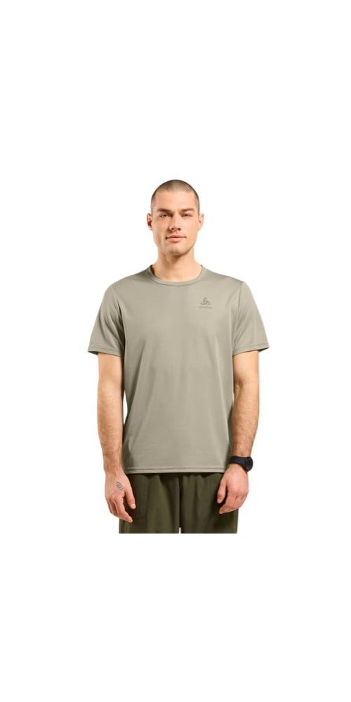 Odlo T-Shirt Wander-/Freizeit Crew Neck Cardada (100% Polyester) agate grau/khaki