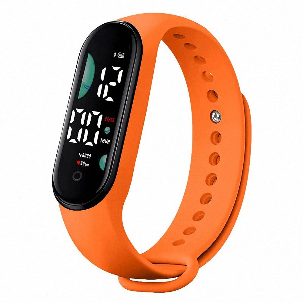 Taffstyle Quarzuhr Digitale Armbanduhr LED Silikon Sportuhr Gummi Kinderuhr Orange, (Farbige Lernuhr Silikonuhr Süß), Uhr Damenuhr Mädchen Jungen Sportuhr Bunte Kinderuhr