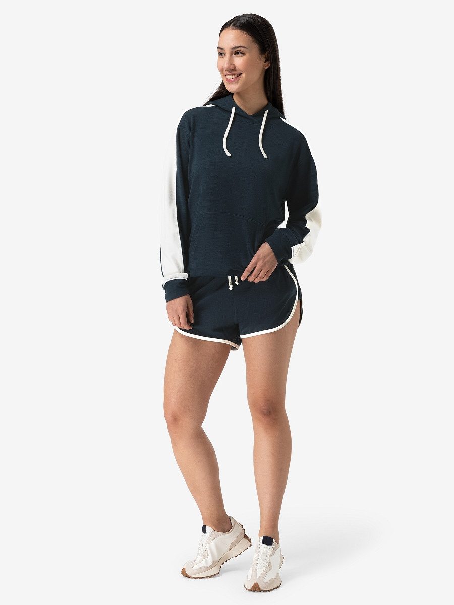 SUPER.NATURAL Hoodie für Damen, Merino Sport COLORADO Gallon Muster, casual