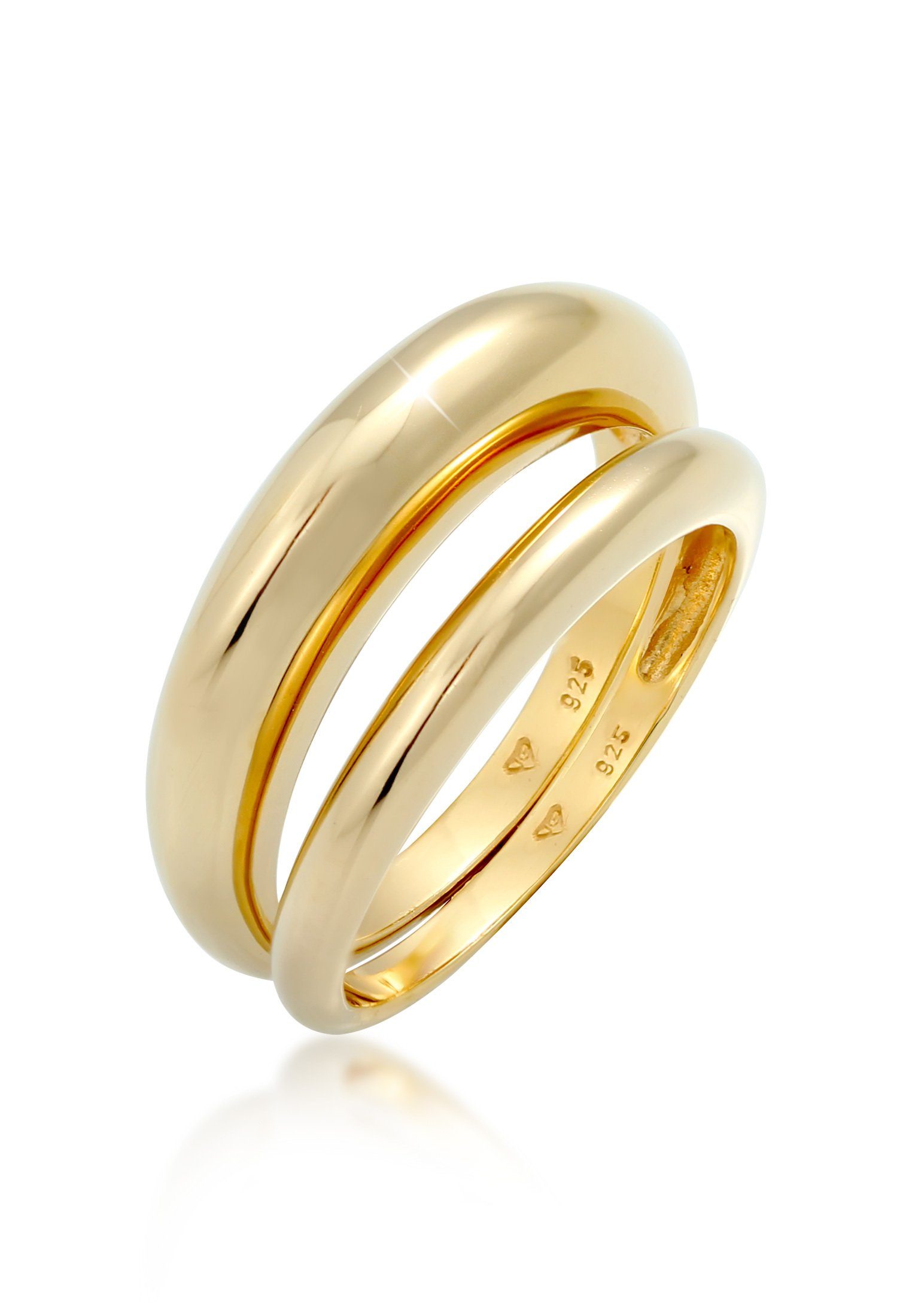 Ring-Set Bandring Basic Klares Design 2er Set 925 Silber
