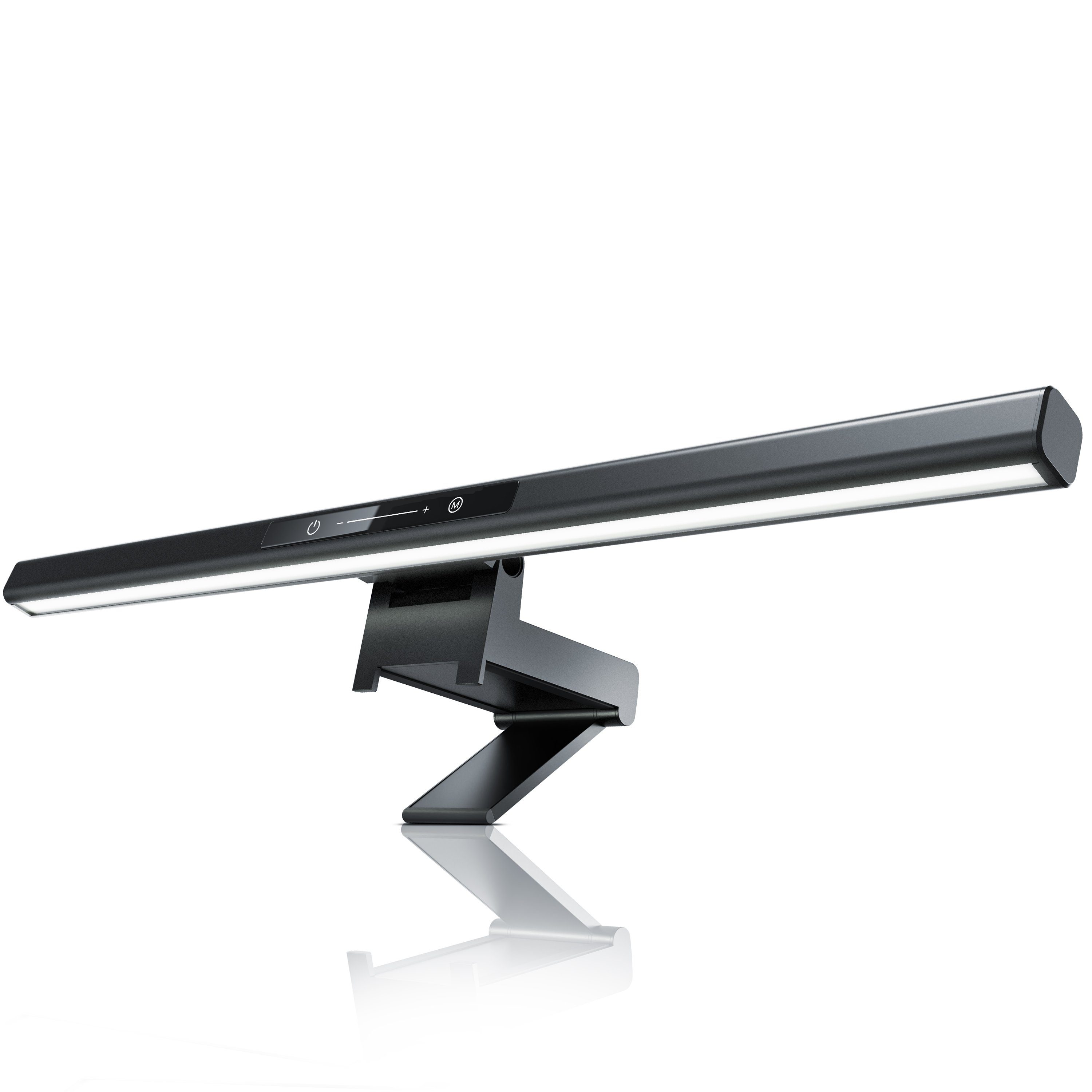 CSL Schreibtischlampe LED Monitor Lampe, Screenbar dimmbar, Monitorlampe, Leuchte, LED Monitorlampe, Bildschirmlampe mit Dimmfunktion; Ein-/Ausschalter; Mehrere Helligkeitsstufen; Einstellbare Farbtemperatur; Memory-Funktion; 35° schwenkbar, LED fest integriert, 3 Lichtfarben, schwenkbar, Monitorlicht