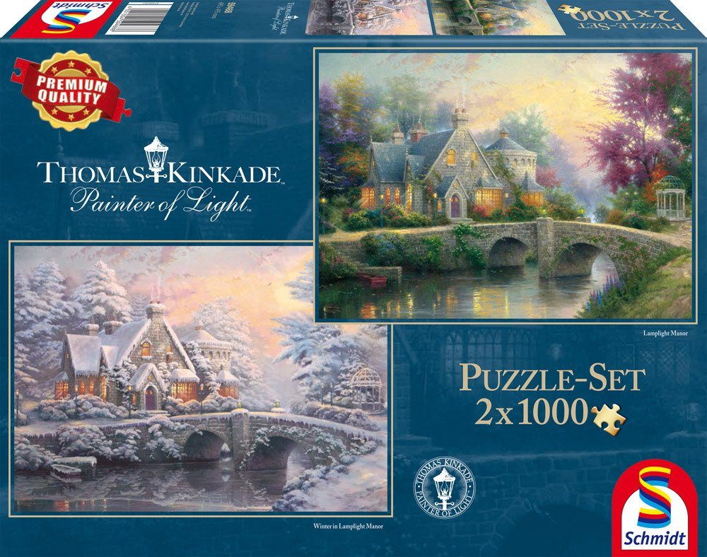 1000 59468, Puzzle Spiele Teile Manour 1000 Kinkade Puzzleteile Winter- x Thomas Lamplight / 2 Schmidt