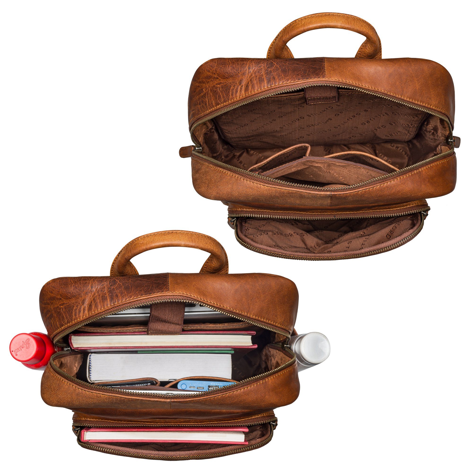 STILORD Notebook-Rucksack "Oliver" Business Rucksack Herren Leder Groß mit 16 Zoll Laptopfach