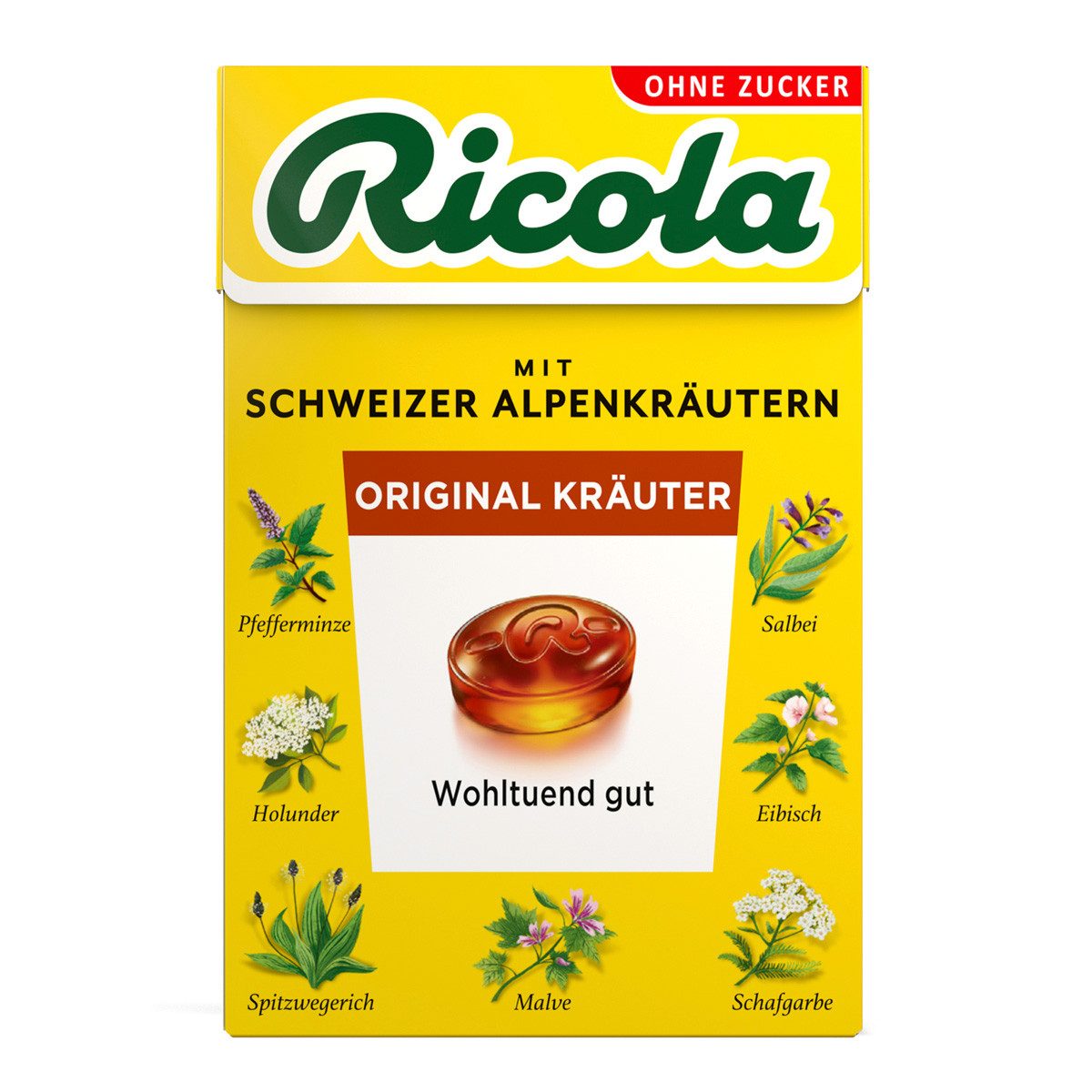 RICOLA Süßigkeit, Ricola Original Kräuter mit Schweizer Alpenkräutern Böxli 50g