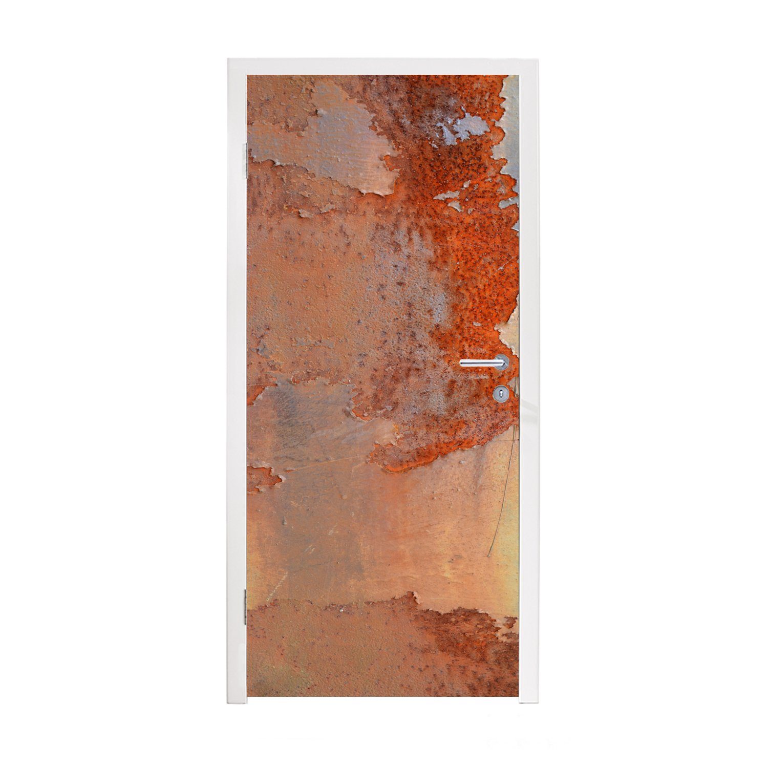 MuchoWow Türtapete Rost - Wand - Lachs, Matt, bedruckt, (1 St), Fototapete für Tür, Türaufkleber, 75x205 cm