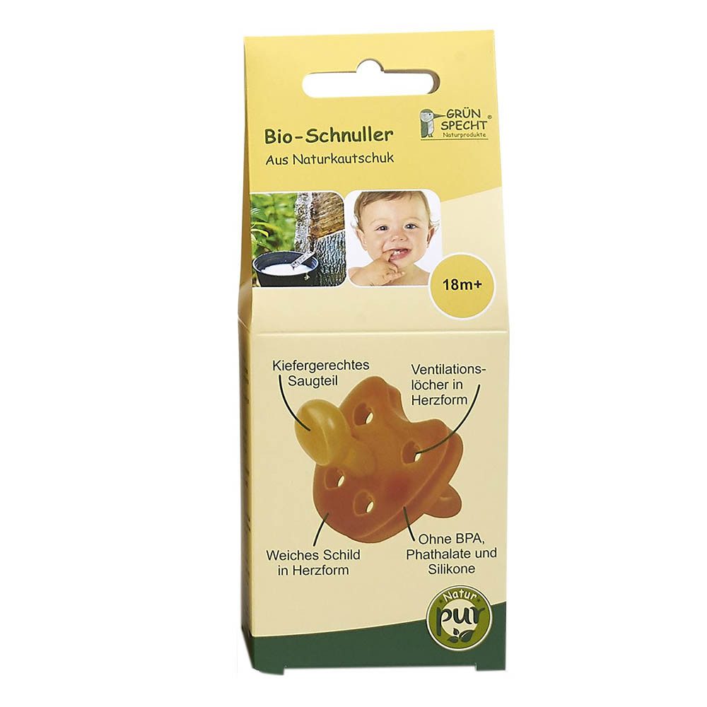 GRÜNSPECHT Schnuller Bio-Schnuller Naturkautschuk 18m+