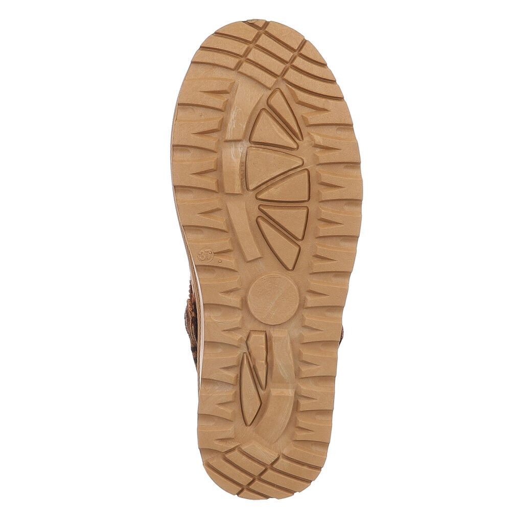 Ital-Design Bequeme Freizeitschuhe mit Riemen für Damen Snowboots (90169592) Flach Stiefeletten in Beige